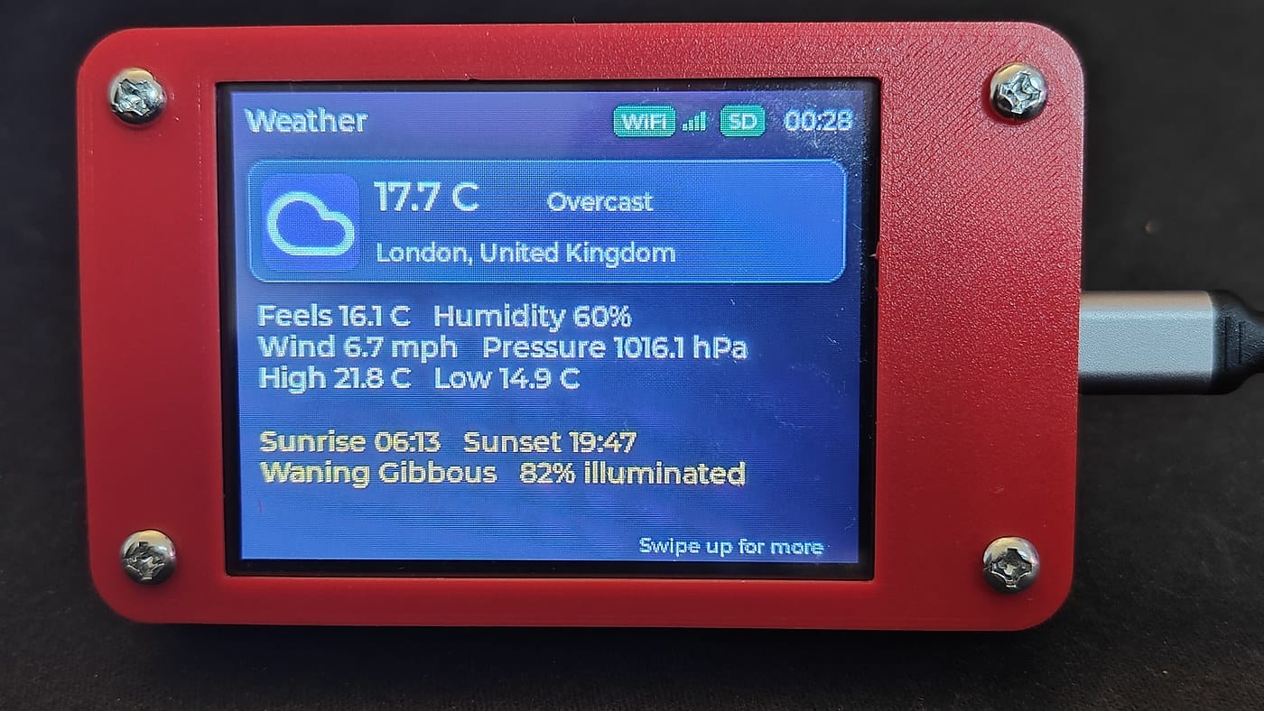 Live weather conditions, sunrise, sunset and moon information on the CYD